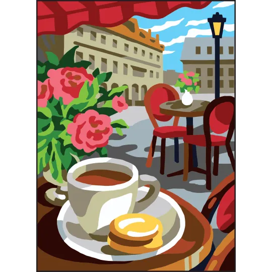 Bedruckte Leinwand 22x30 Cafe CDA6321