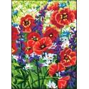 Bedruckte Leinwand 22x30 Mohnblumen CDA6319