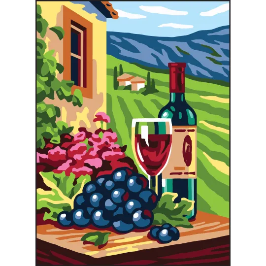 Toile imprimée 22x30 Vin et raisin CDA6313