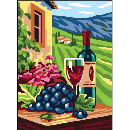 Toile imprimée 22x30 Vin et raisin CDA6313