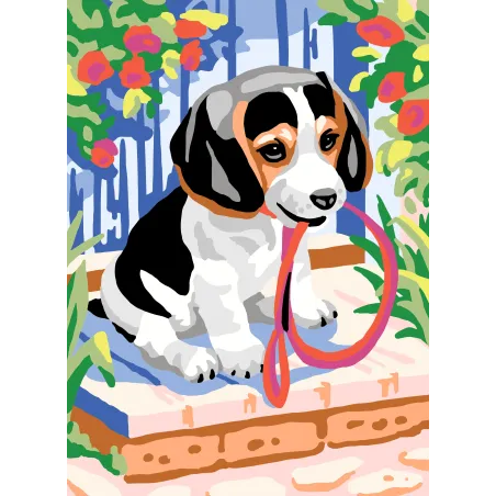 Toile imprimée 22x30 Chiot CDA6309