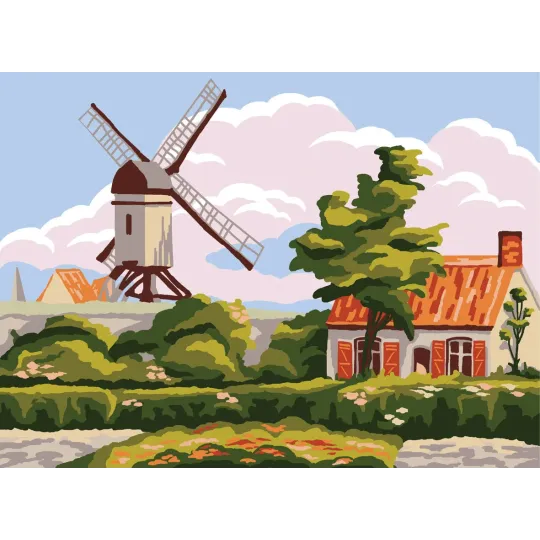 Printed Canvas 22x30 Windmill Cottage CDA6298