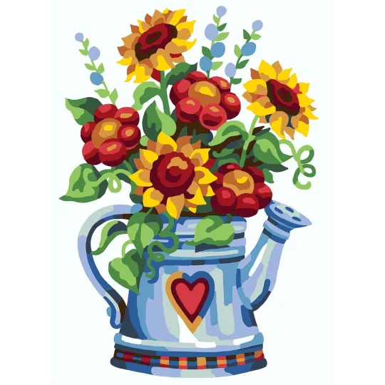 Printed Canvas 22x30 Tea pot with flowers CDA6292