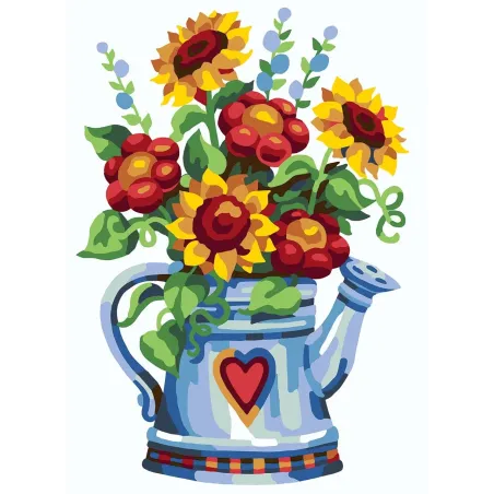 Printed Canvas 22x30 Tea pot with flowers CDA6292