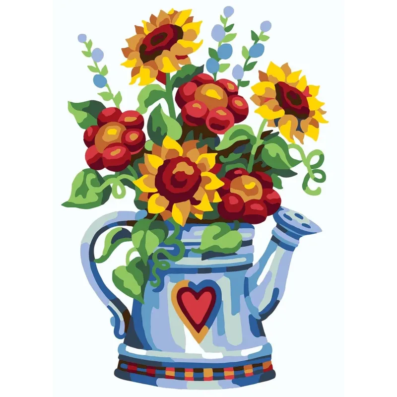 Printed Canvas 22x30 Tea pot with flowers CDA6292