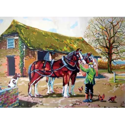 Spausdintas drobinis 22x30 Didžiuotis Clydesdales CDA6250