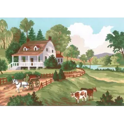 Печатный холст 22x30 Летняя сцена CDA6188