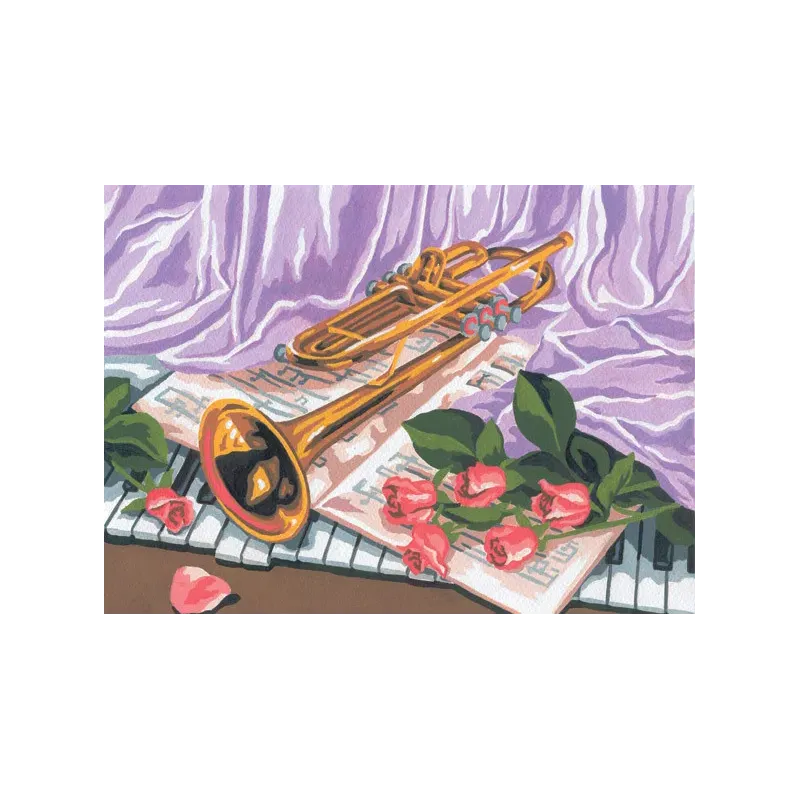 Toile imprimée 22x30 Trompette, Nature morte CDA6179