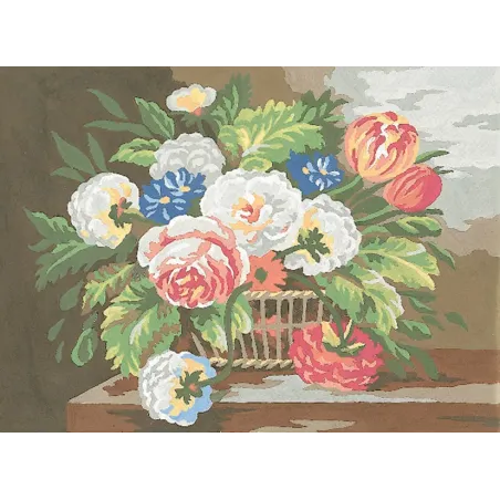 Spausdinta drobė 22x30 Gėlių krepšelis CDA6161