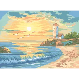 Toile Imprimée 22x30 Phare au coucher du soleil CDA6159