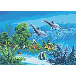 Printed Canvas 22x30 Dolphin Pair CDA6148