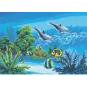 Printed Canvas 22x30 Dolphin Pair CDA6148