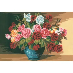 Printed Canvas 22x30 Bowl of Roses CDA6117