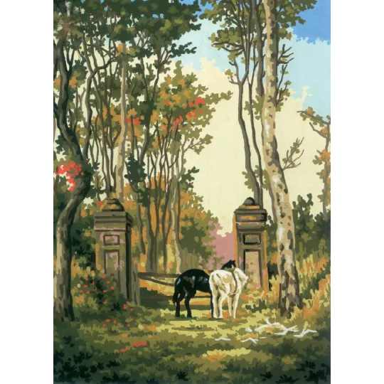 Gedruckte Leinwand 22x30 Pferde am Steintor CDA6055