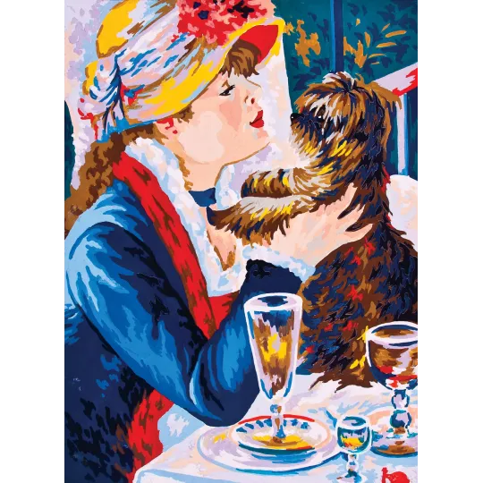 Printed Canvas 22x30 Lady wit dog CDA6051