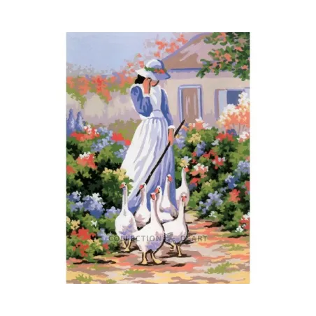 Bedruckte Leinwand 20x30 Gänsemädchen CDA6033