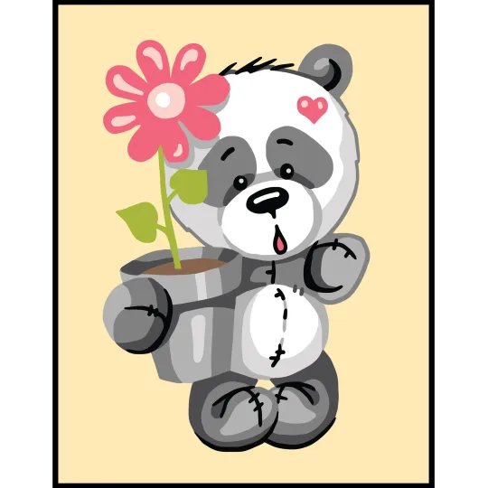 Printed Canvas 14x18 Panda in love CDA3358