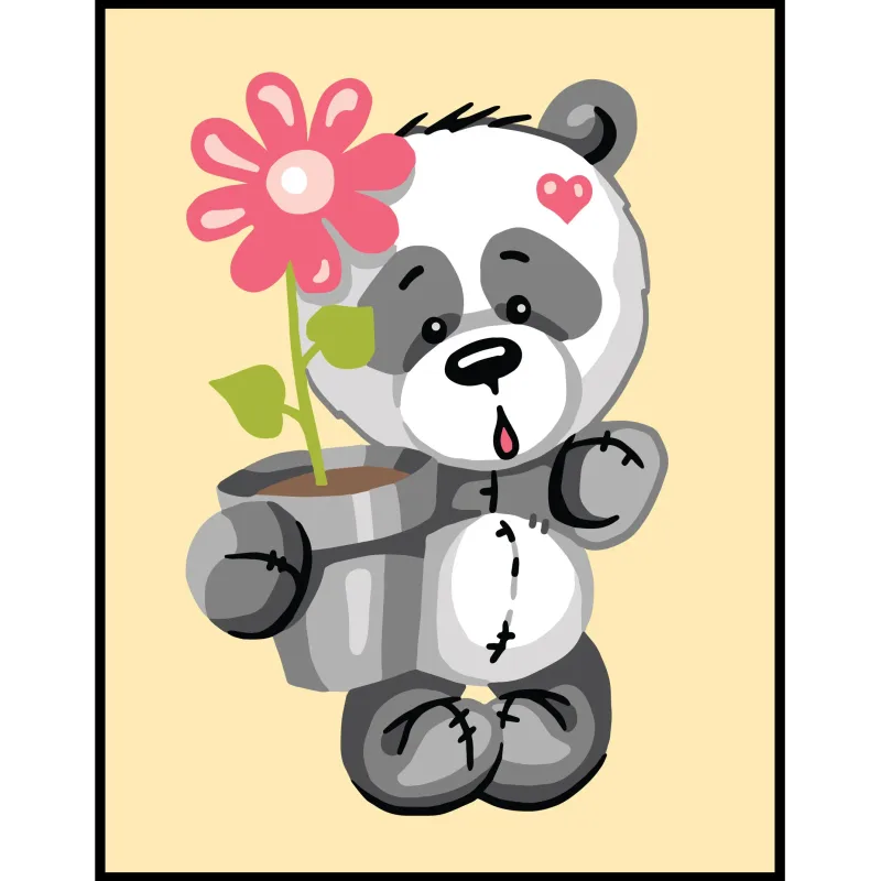 Spausdintas drobinis 14x18 Panda įsimylėjęs CDA3358