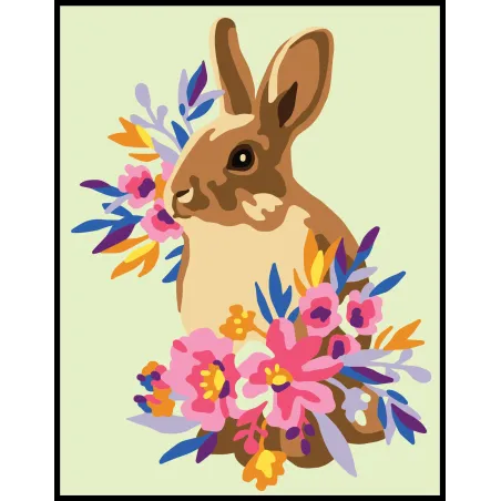 Printed Canvas 14x18 Rabbit in flowers CDA3353