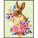 Toile imprimée 14x18 Lapin dans les fleurs CDA3353