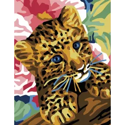 Printed Canvas 14x18 Leopard kitten CDA3341