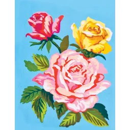 Printed Canvas 14x18 Pink and Yellow Roses CDA3293