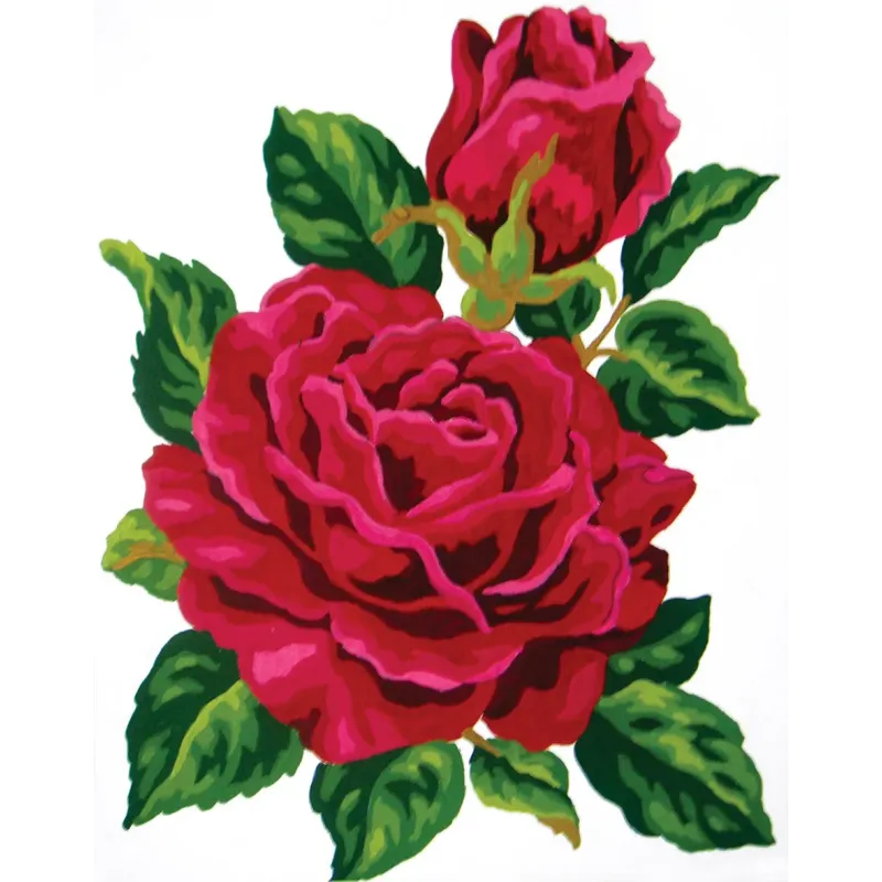 Printed Canvas 14x18 Red Rose and Rose Bud CDA3285