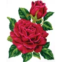 Bedruckte Leinwand 14x18 Rote Rose und Rosenknospe CDA3285