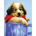 Toile imprimée 14x18 Puppy in Blue Pot CDA3270