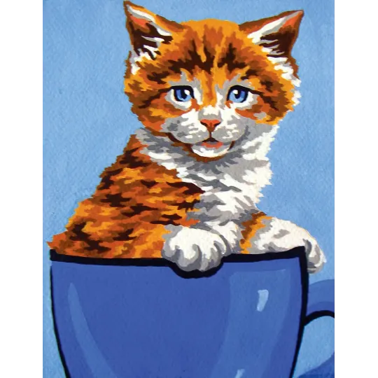 Printed Canvas 14x18 Cat in Blue Pot CDA3269