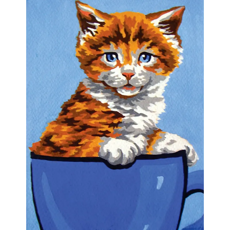 Printed Canvas 14x18 Cat in Blue Pot CDA3269