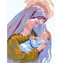Gedruckte Leinwand 14x18 Madonna und Kind CDA3219