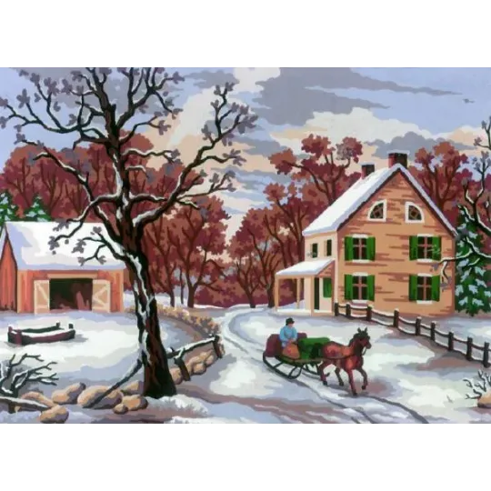 Toile Imprimée 14x18 Promenade en Traîneau CDA3207