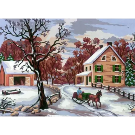 Toile Imprimée 14x18 Promenade en Traîneau CDA3207