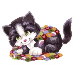 Printed Canvas 14x18 Patchwork Kitten CDA3192