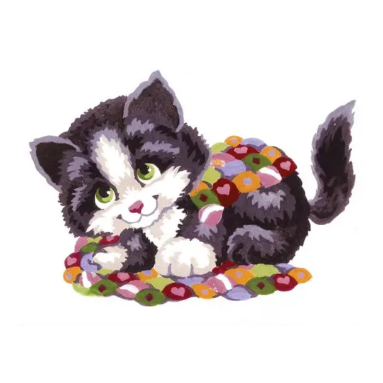 Canevas Imprimé 14x18 Chaton Patchwork CDA3192