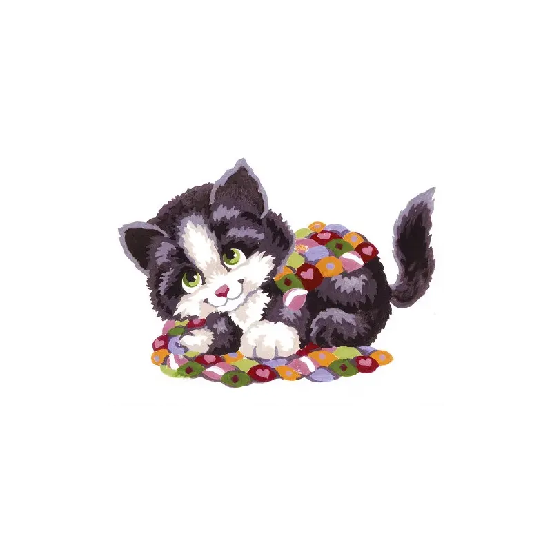 Canevas Imprimé 14x18 Chaton Patchwork CDA3192