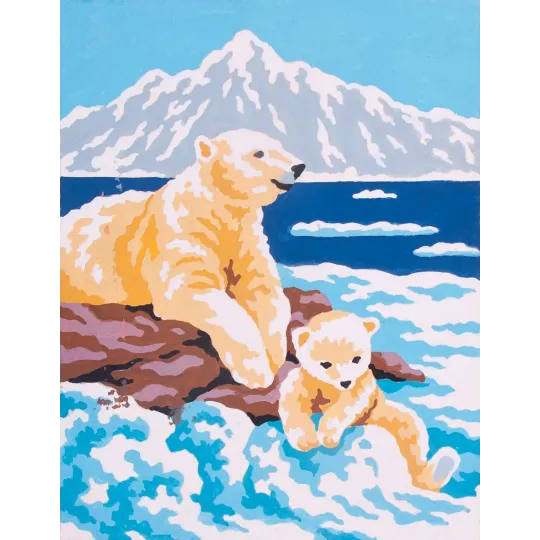 Printed Canvas 14x18 Polar Bear and Cub CDA3152