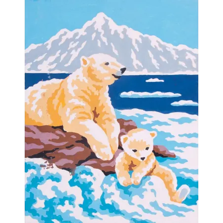 Toile Imprimée 14x18 Ours Polaire et Son Petit CDA3152