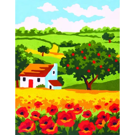 Toile Imprimée 14x18 Champ de Coquelicots CDA3147