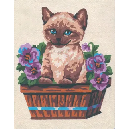 Toile imprimée 14x18 Chaton dans une jardinière CDA3139