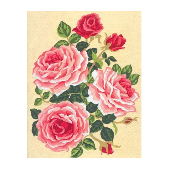 Toile imprimée 14x18 Roses et boutons de roses CDA3118