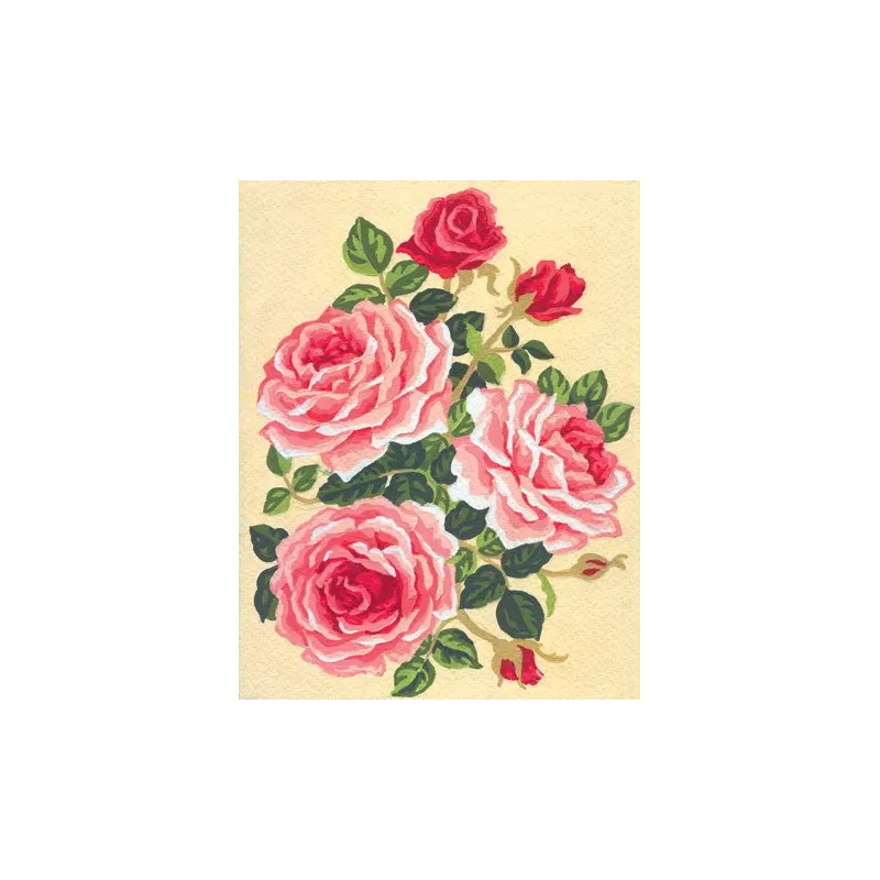 Toile imprimée 14x18 Roses et boutons de roses CDA3118
