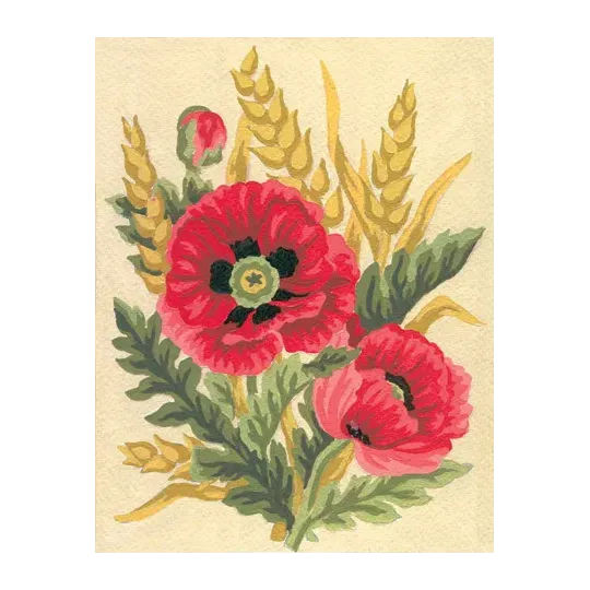 Toile Imprimée 14x18 Coquelicots et Blé CDA3116