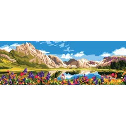 Printed Canvas 35x80 Mountain lake CDA9013W