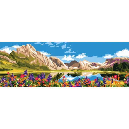 Gedruckte Leinwand 35x80 Bergsee CDA9013W