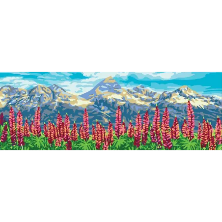 Bedruckte Leinwand 35x80 Lupinen CDA9011W