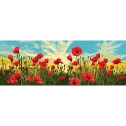 Gedruckte Leinwand 35x80 Mohnfeld CDA9007W