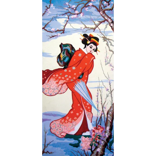 Printed Canvas 22x50 Geisha in Winter CDA8054