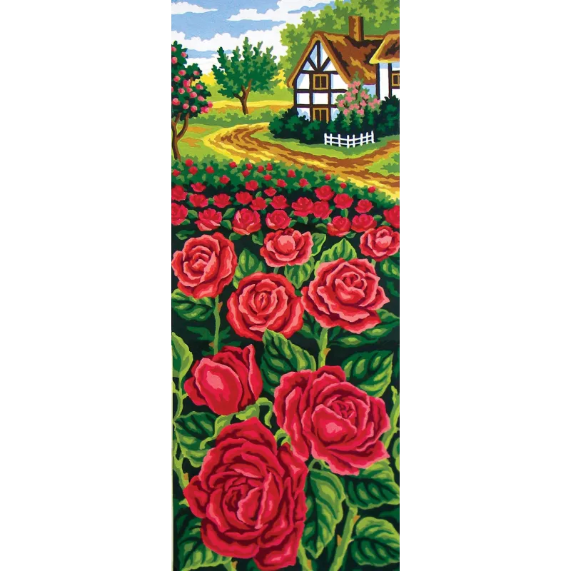 Bedruckte Leinwand 21x50 Rose Field CDA8050